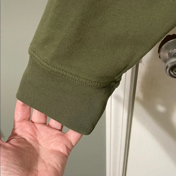 GAP Dark Green Pullover Classic Crewneck Fleece Lined with White Logo Size XL - Picture 5 of 8